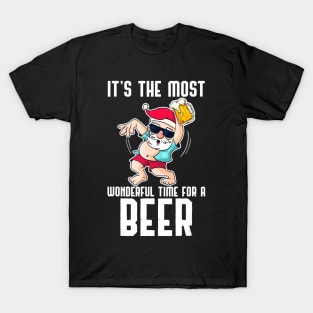 santa claus drinking beer wonderful time1 T-Shirt